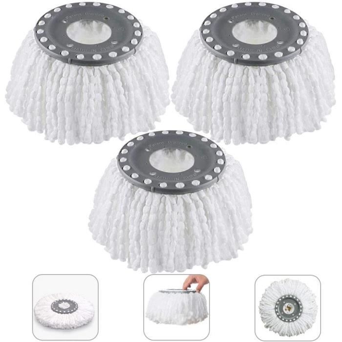 Lot de 6 serpillères en microfibre réutilisables pour balai à franges sèches et humides 45,7 cm
