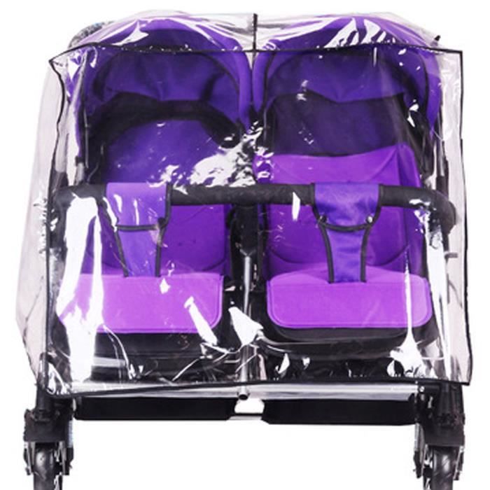 habillage poussette double universel