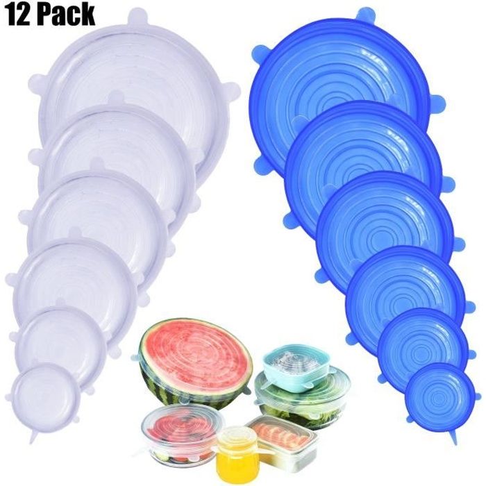 Silicone Couvercles Durable Réutilisable Aliments sauver Housse Chaleur Résistant s'adapte à toutes les tailles 6pc Silicone Couvercles Durable Réutilisable Aliments sauver Housse Chaleur Résistant s'adapte à toutes les tailles 6pc