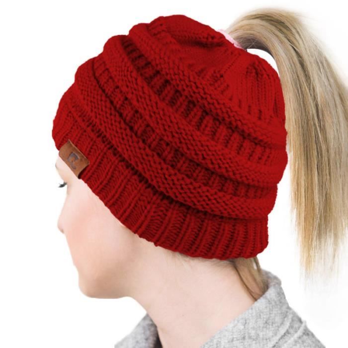 bonnet femme queue de cheval