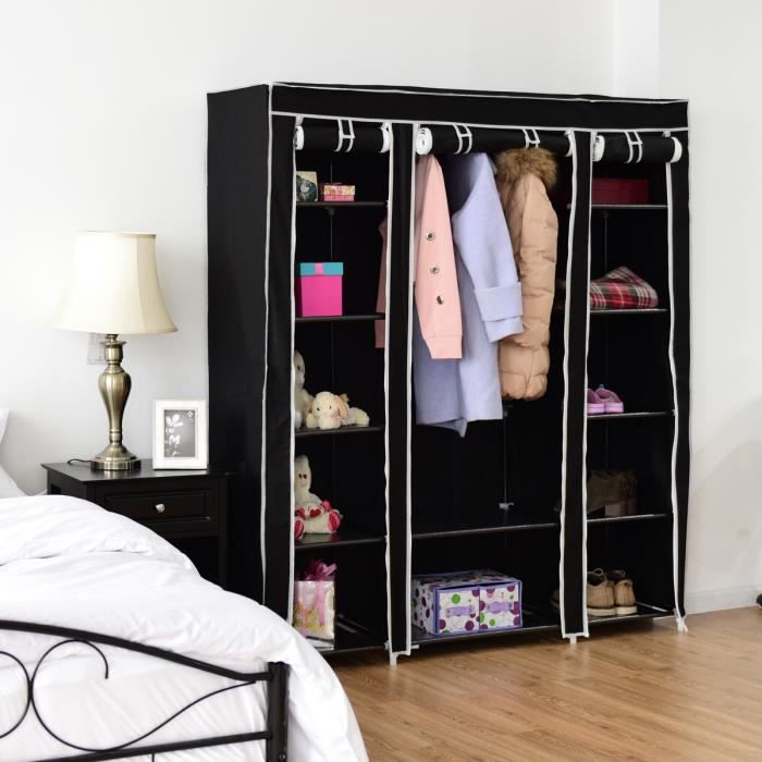 Armoire De Rangement Armoire Penderie A Vetement En Tissu Pour