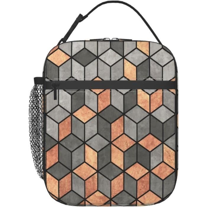 Sac à Lunch Isotherme Rose Or Paillettes - Boîte Repas Travail Voyage, Taille Unique, Homme Femme