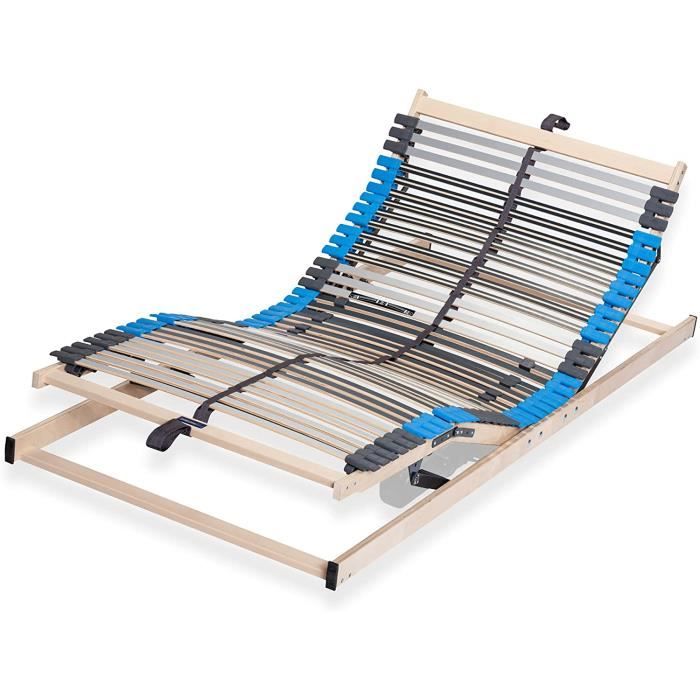 Lit Tête Réglable Sommier à Lattes Ecoform - Tête Réglable Et Dureté Adjustable 90x200 Cm Sommier Bois Bouleau Ecoform - 3