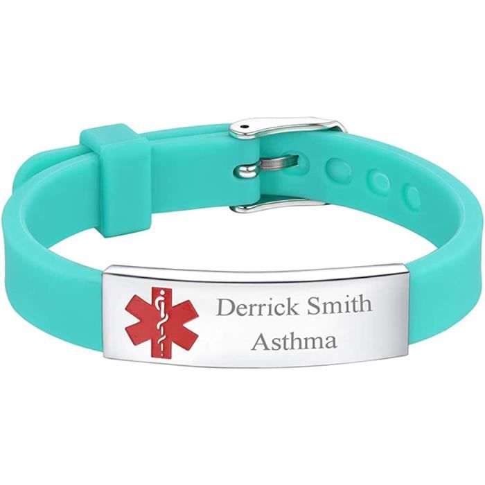 LIWIPersonnalisé Bracelet d'IdentificationAlerte Médicale SOS