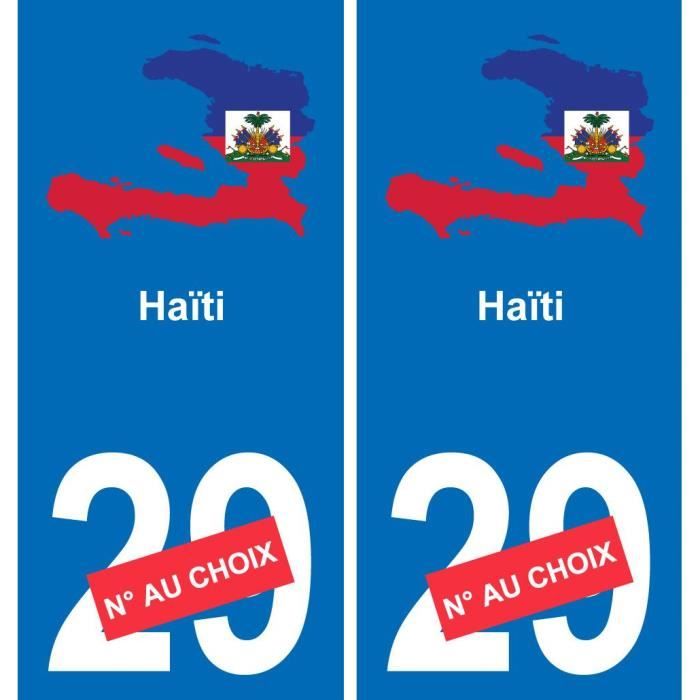Haïti carte drapeau autocollant sticker plaque immatriculation auto
