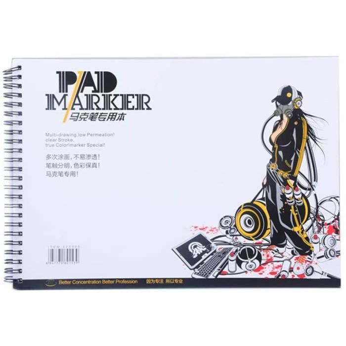 Papier à Dessin Goobetter A3/A4 120g - Anti-traçage Pour Marqueurs, Idéal Croquis, Peinture, Travaux Artistiques