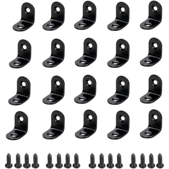 DXLing 12 Pièces Acier Inoxydable Angle Connecteur 31 X 31 X 38mm Support De Tablette Équerre De Fixation Support De Coin En Forme De L Équerre Angle Droit Avec 48pcs Vis Pour