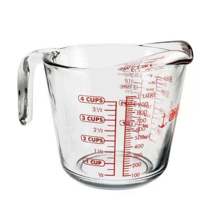 Anchor Hocking en verre 1 litre Verre gradué Mesure en oz pintes et ml Anchor Hocking en verre 1 litre Verre gradué Mesure en oz pintes et ml