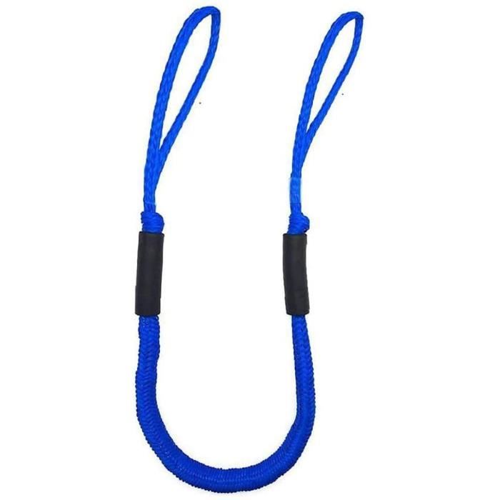 2 Cordes D'amarrage élastiques Marine - Bungee Dock Line Avec Crochets Inox, Pour Kayak, Bateau, Canoë, Ponton (noir, 1.2m)