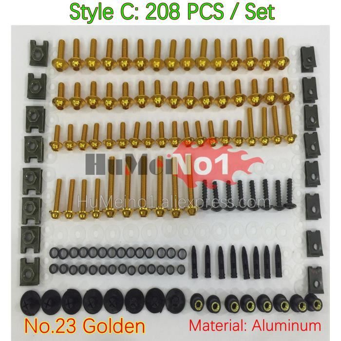 Xitomer Kit Complet Boulons Carénage Yamaha FJR1300 2001-2012 - Fixations Argent Complètes Avec Rondelles Écrous Clips