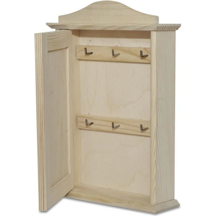 Creative Deco Boite A Clef Porte Cle Mural 6 Crochets 20 X 6 X 29 5 Cm Accroche Organiseur De Rangement Bois Naturelle Pa Achat Vente Armoire