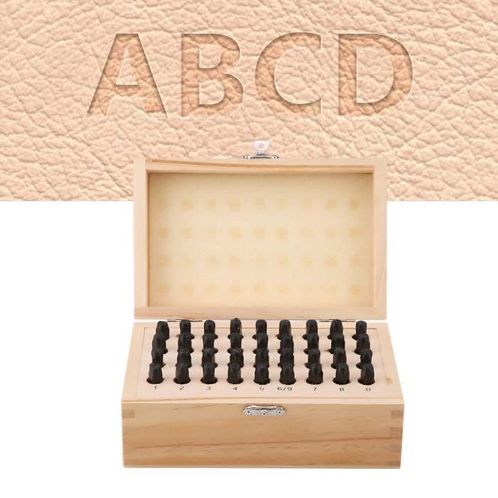 Jeu de 9 numéros et 27 lettres à frapper 4mm - Outillage à main sur La