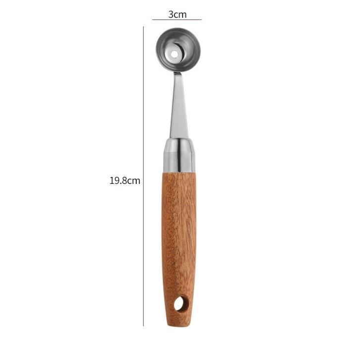 Set De 2 Cuillères Parisiennes Double Face - Inox 18/10 - Diamètres 25 Et 30 Mm - Pour Billes De Melon, Fruits, Glace