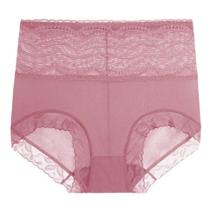 Culotte en dentelle Sexy pour sous vêtement taille haute sans couture en tissu grande taille s