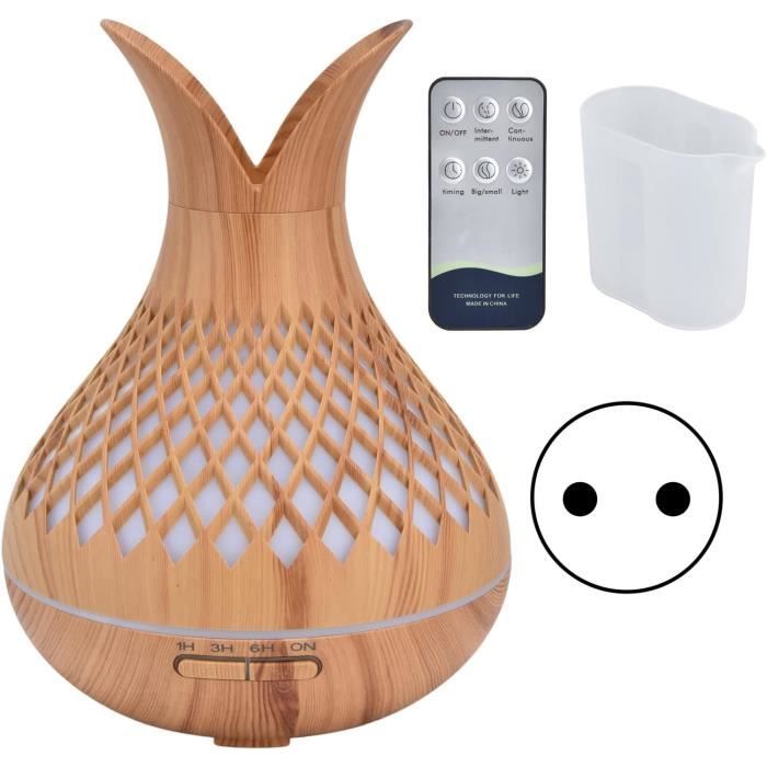 Diffuseur D'Huiles Essentielles Électrique 500ml - 5 Couleurs LED, USB, Anti-Stress
