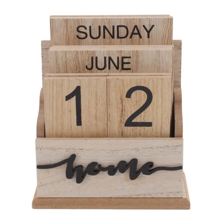 Calendrier de bureau en bois design contemporain anneau acrylique calendrier  per