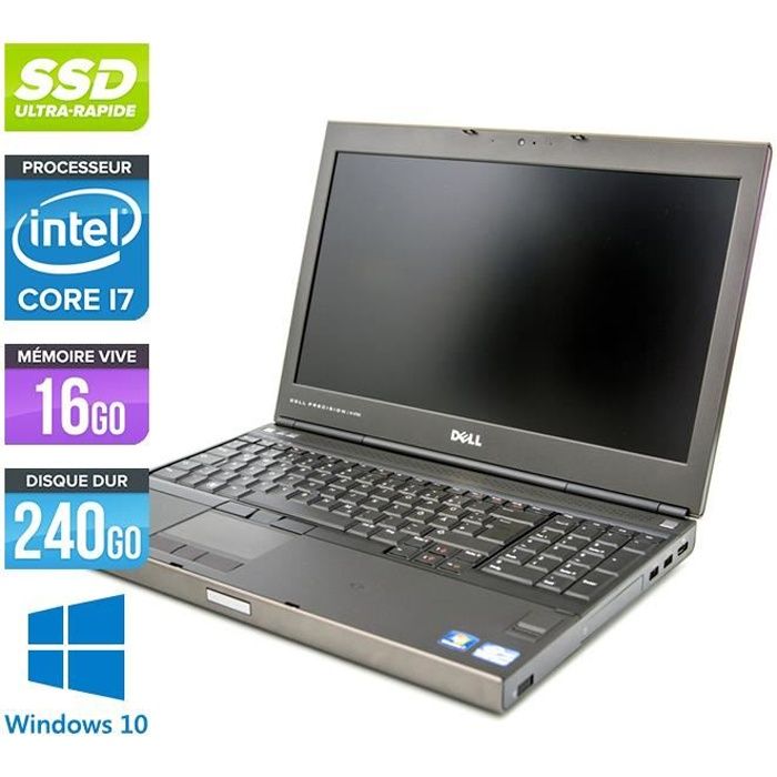 Vente PC Portable Pc portable Dell M4700 -Core i7-3740QM -16Go -128Go +240Go SSD pas cher