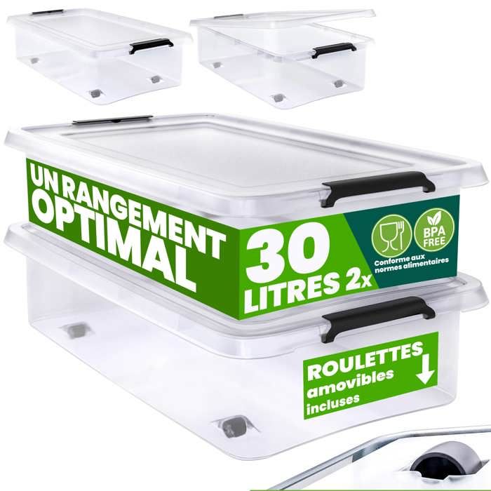 Lot De 10 Boîtes De Rangement 5L Deuba – Plastique Transparent Empilable Sans BPA, Idéal Pour Maison, Cuisine & Garage