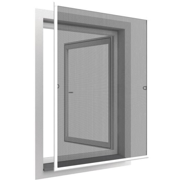Moustiquaire cadre aluminium sans perçage 120 x 140 cm Basic plus Blanc