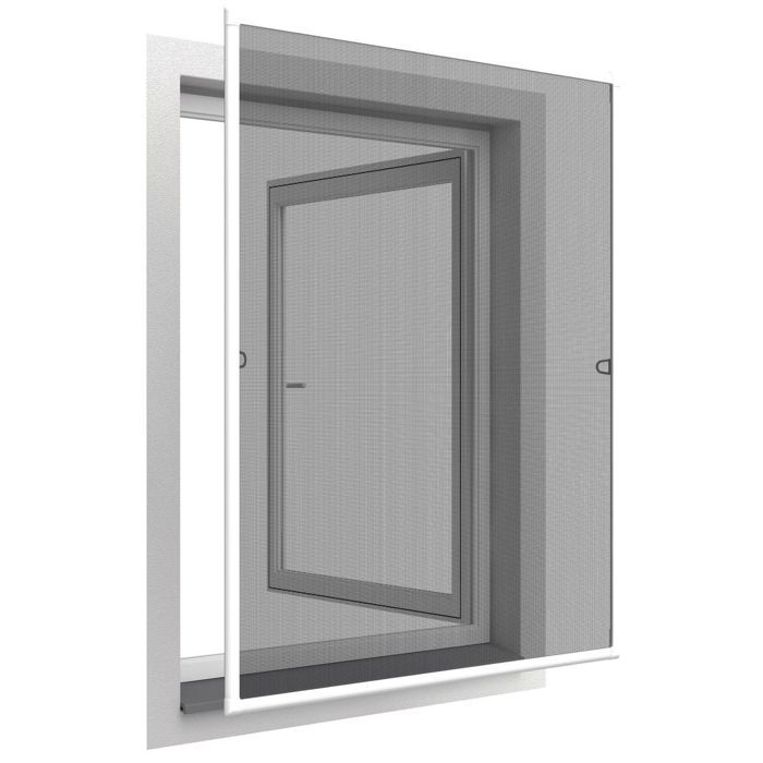 Moustiquaire cadre aluminium sans perçage 120 x 140 cm Basic plus