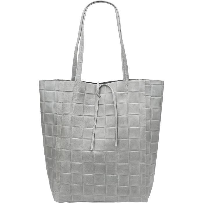 Sac à Main Superflybags En Cuir Véritable - Modèle TECLA WAVE Tressé - Made In Italy - 36x30x16 Cm