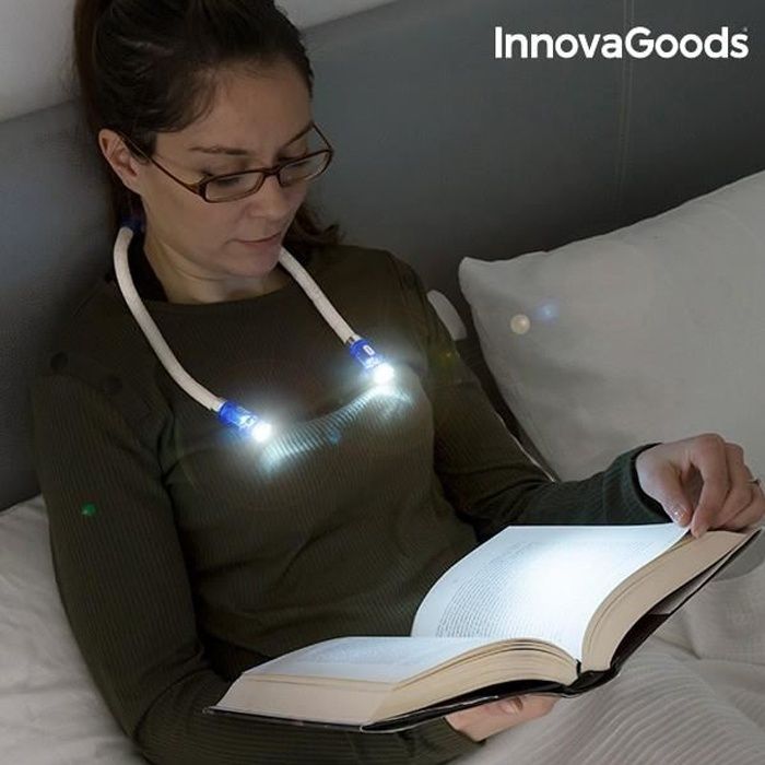 Lampe de Lecture - EUROWEB - Modèle Flexible - 4 LED - Design Contemporain - Piles AAA