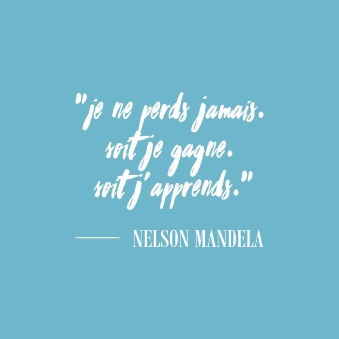 Poster Affiche Mandela Perds Gagne Francais Citation Inspirante Motivation 31cm X 31cm Cdiscount Maison