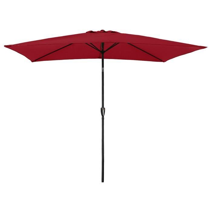Parasol droit HAPUNA rectangulaire 2 × 3m rouge