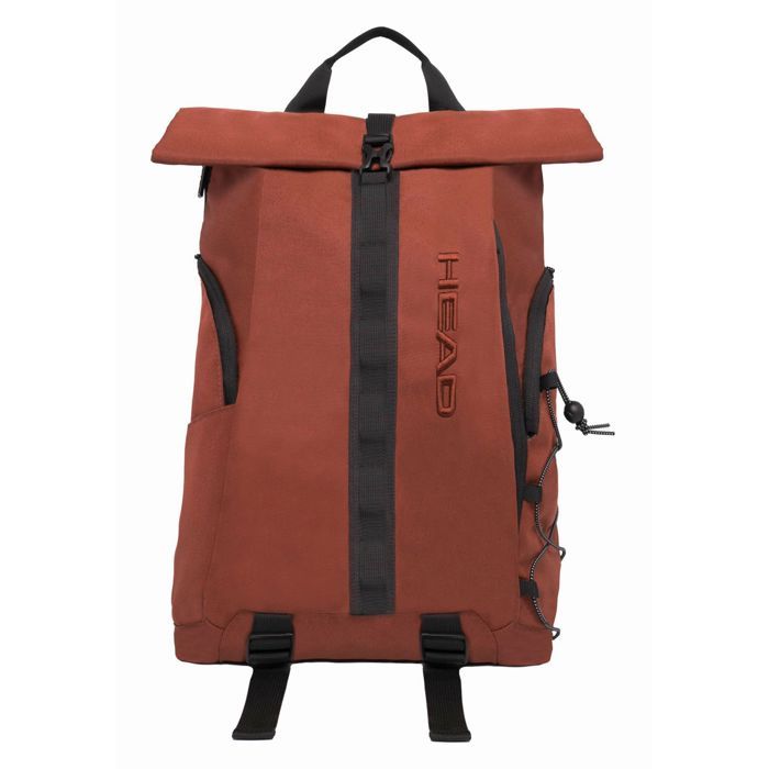 HEAD Sac à dos de loisirs terracotta noir pour femme et homme - Point Backpack Roll-Up Brick 199040
