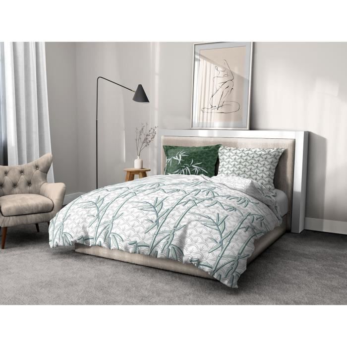 Parure Copripiumino 3 Pezzi Home Linge Passion - Cotone 57 Fili, Misure 240x260 Cm, Colore Bianco-giallo