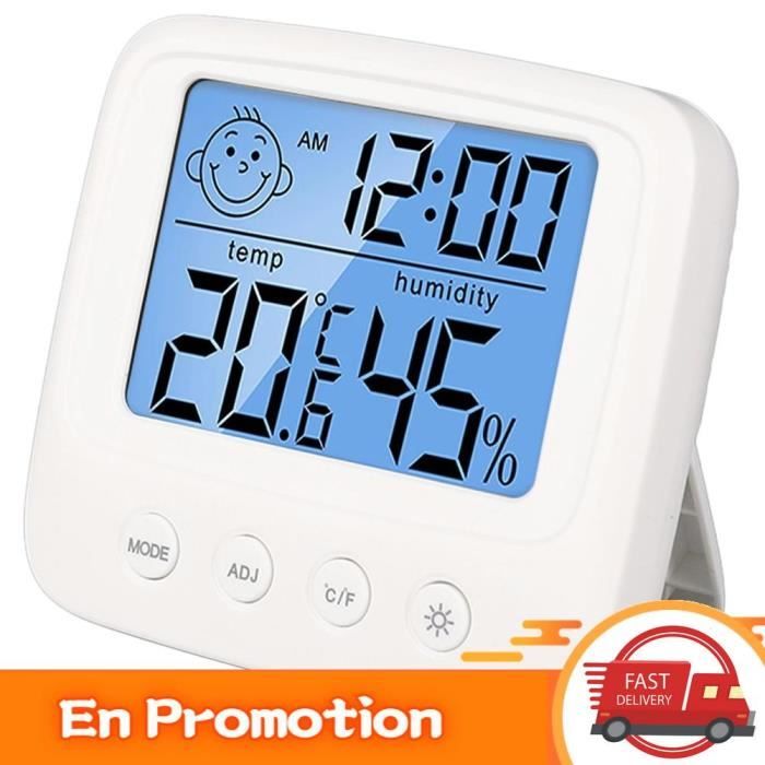 Comparer les prix de Réveil numérique - HURRISE - Thermomètre et hygromètre - Affichage rétroéclairé