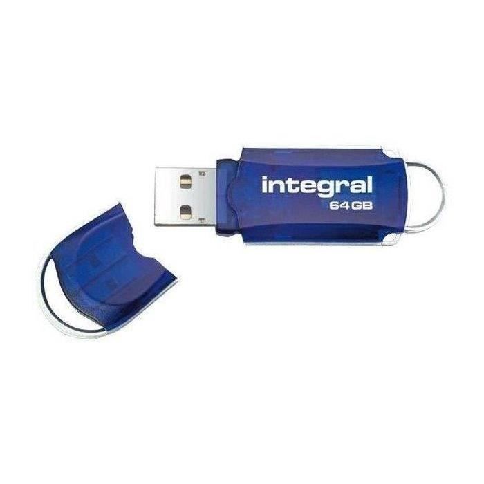 INTEGRAL Clé USB Courier - 64 Go - USB 2.0 - Bleu