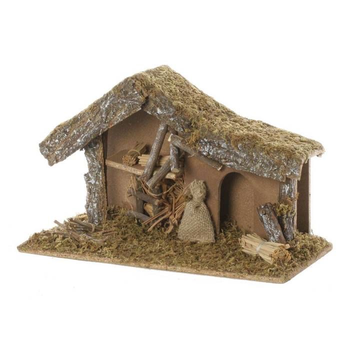 Crèche de Noël vide mousse et écorces - H 24 cm - Cdiscount Maison