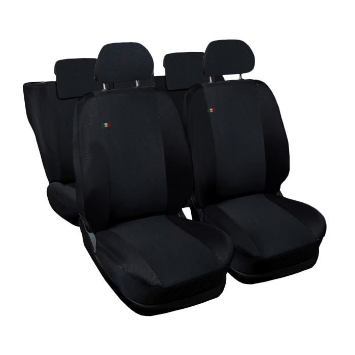 Lupex Shop Housses de siège auto compatibles pour Clio Noir Noir
