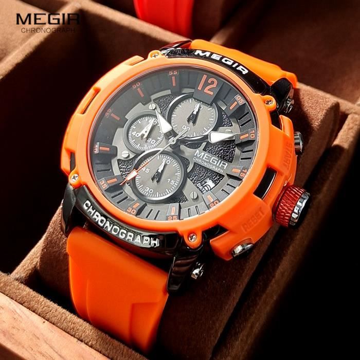 Montre numérique Orange pour homme - L'heure Passion