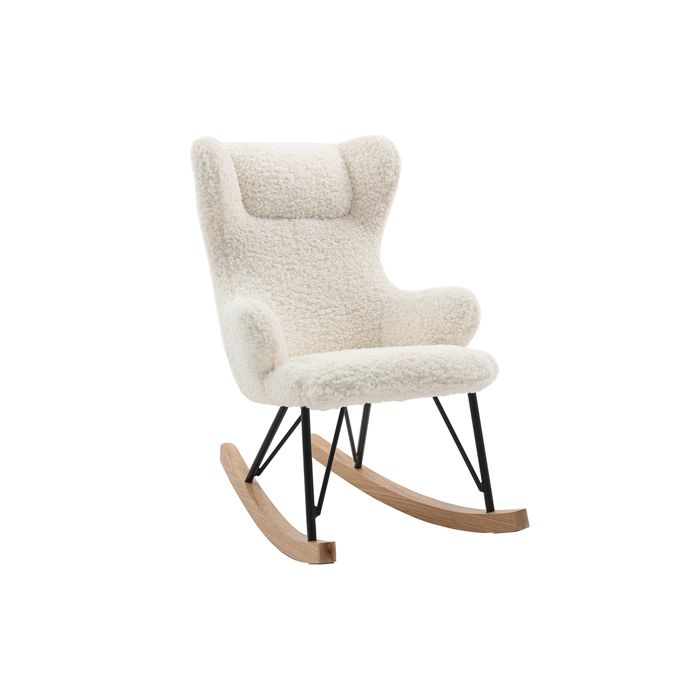 rocking chair enfant effet peau de mouton shaun - miliboo - blanc - contemporain - design