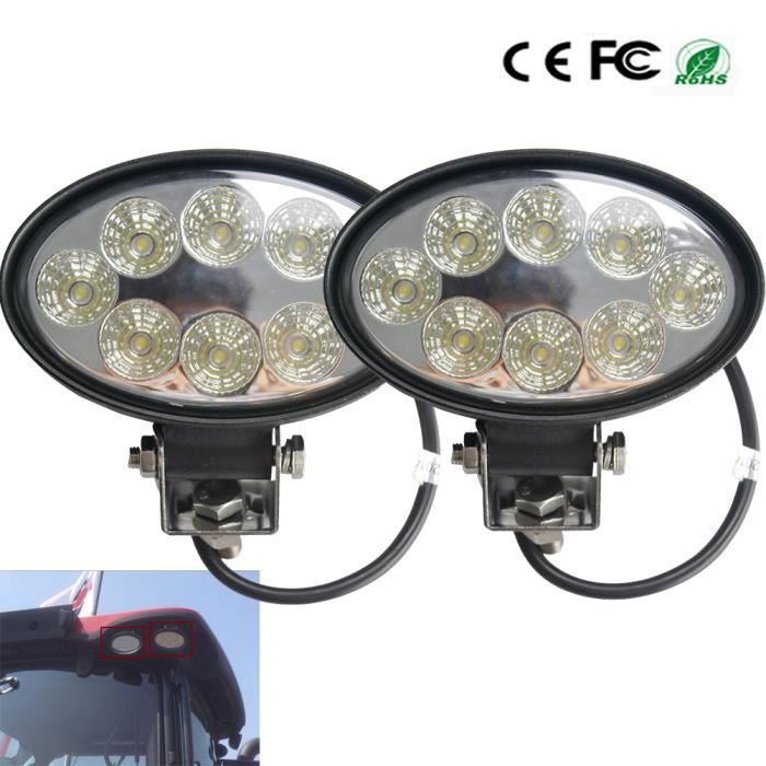 2pcs 24w ovale LED phare de travail feux de travail lumière de route rampe  pour camion, tracteur/48w - Cdiscount Auto