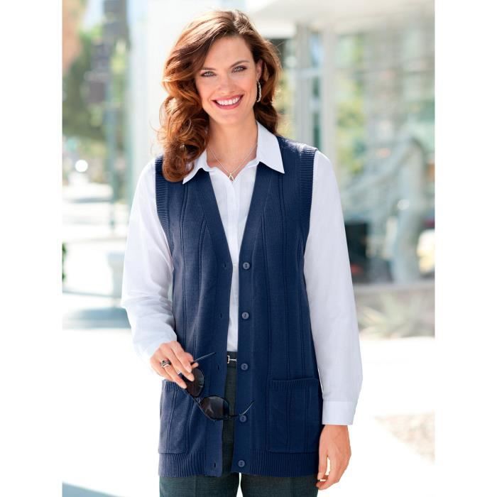 Noir Taille Unique Berax Cardigan hippie sans manches pour femme