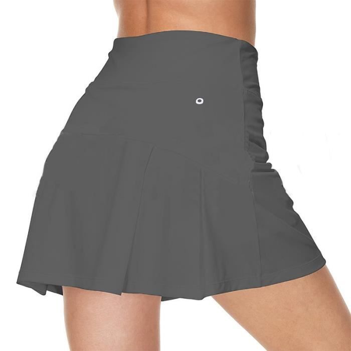 Jupe de Tennis Femme Avec Short Int rieur Taille Haute Jupe de