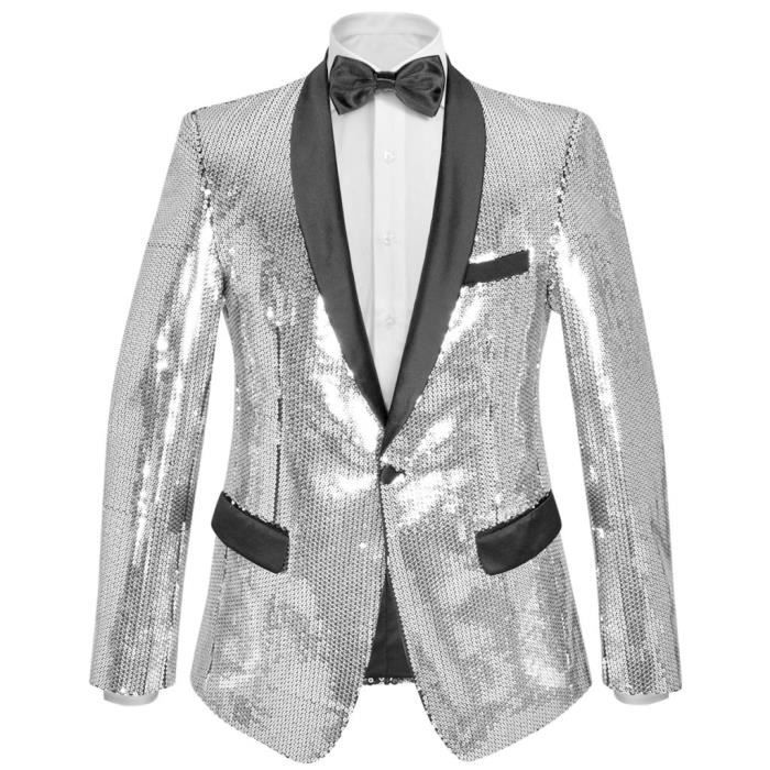 blazer argenté homme
