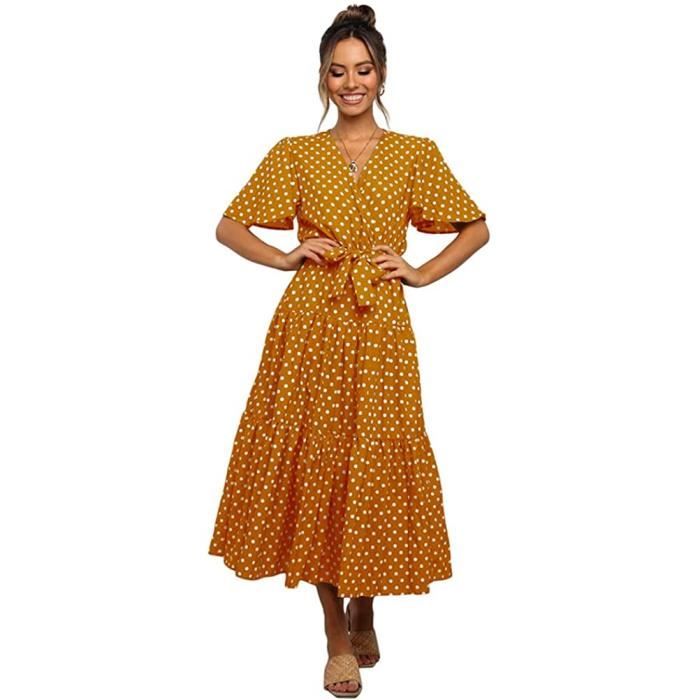 Minetom Combinaison Femme Élégante Col V Manches Courtes – Jumpsuit Cocktail Ceinturée Poches – Style Chic & Confortable