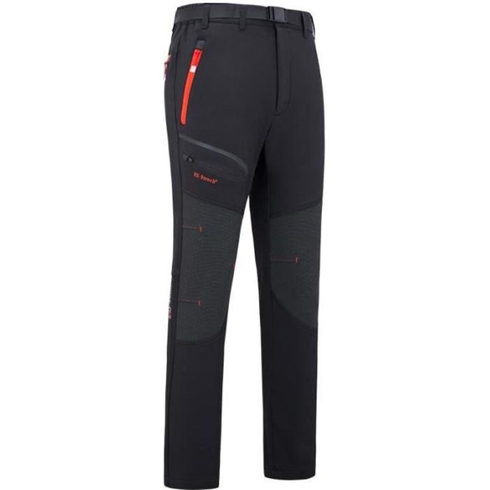Pantalon Ski Randonnee Homme Imperméable Hiver Pantalon Montagne Softshell Chaud Doublé Polaire Outdoor