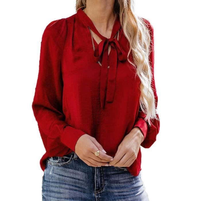 Pigment Multiple Fifty Femmes casual manches longues chemise avec cravate mode ample mousseline chemise vente chaude pas cher Rouge - Cdiscount Prêt-à-Porter Pigment Multiple Fifty Femmes casual manches longues chemise avec cravate mode ample mousseline chemise vente chaude pas cher Rouge - Cdiscount Prêt-à-Porter