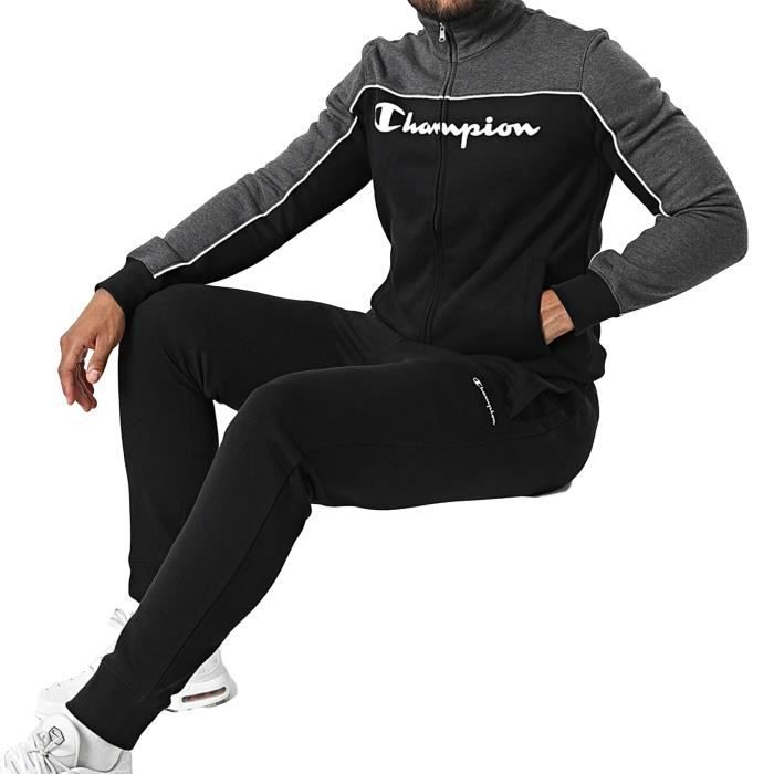 Survêtement Homme Champion Full Zip Suit Noir - Manches Longues Respirant Multisport Indoor