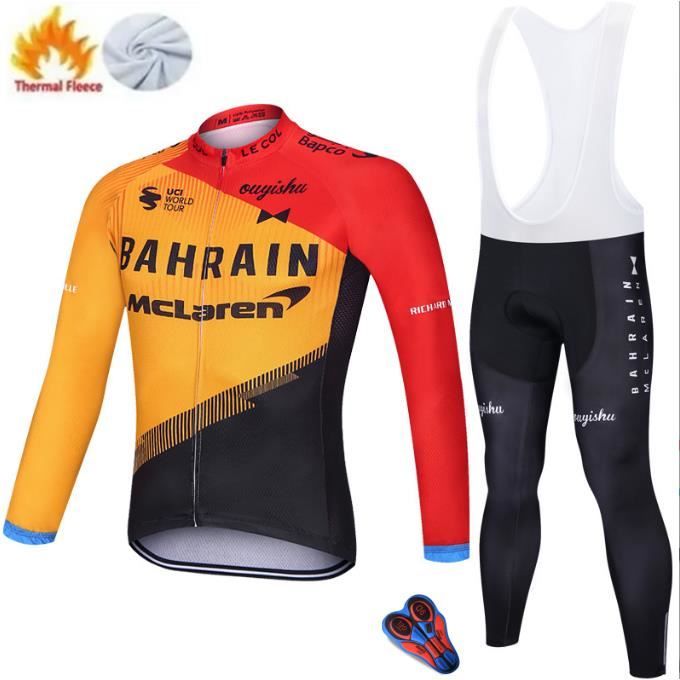 Maillot De Cyclisme Homme Hiver - Manches Longues Thermique & Coupe-Vent - Idéal 7 à 15°C