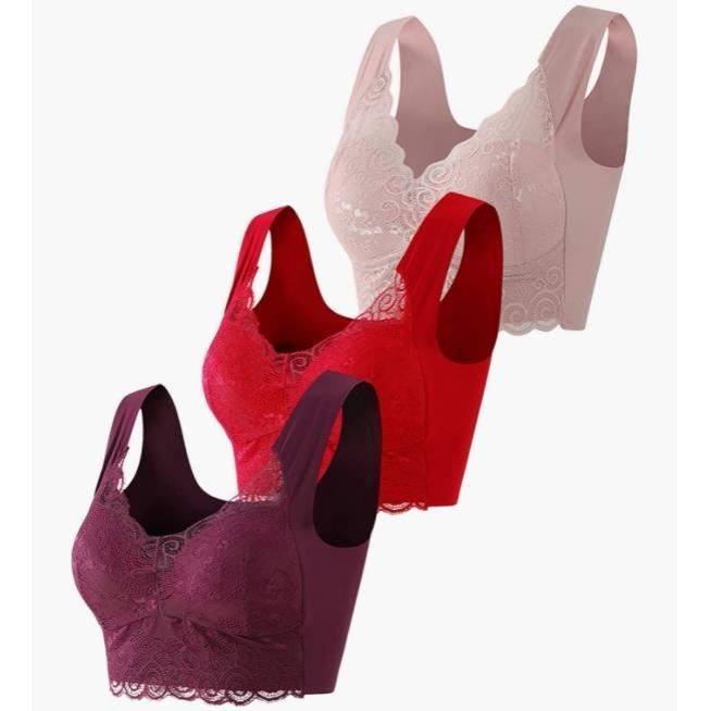 Soutien-gorge De Sport Dentelle Femme - Push-up, Coussinets Amovibles, Grande Taille - 4