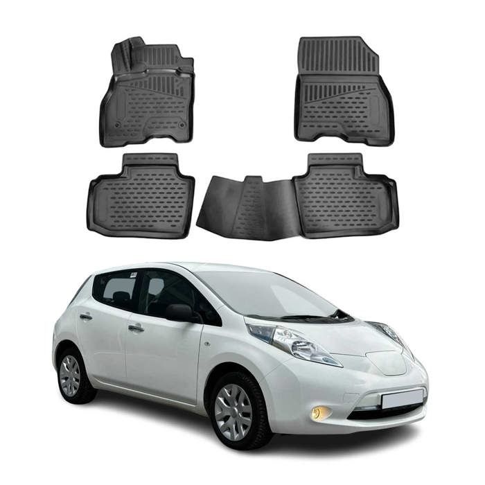 Tappetini Auto TPE Per Nissan Leaf II ZE1 2017-2023 | OMAC Premium 3D Antiscivolo Nero | Protezione Totale