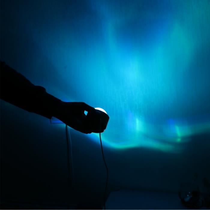 Lampe Projecteur LED D'ambiance 16 Couleurs - Effet Flamme Et Ondulation D'eau - Télécommande USB