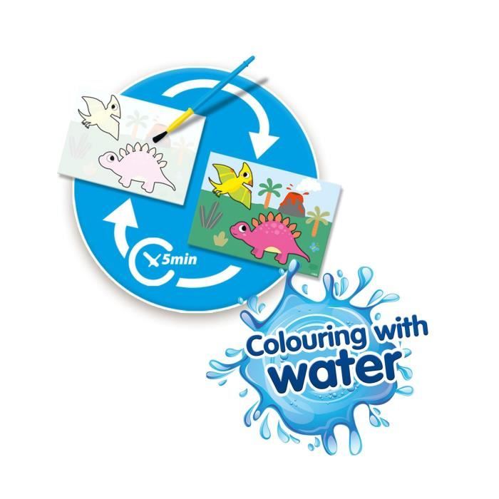 jeu éducatif - coloriage à l'eau - dinos - bleu - a partir de 12 mois - mixte