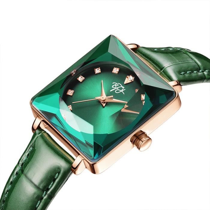 Cadran Vert Montre Femme Ã©tanche HORIZON Montre Homme Quartz Fine